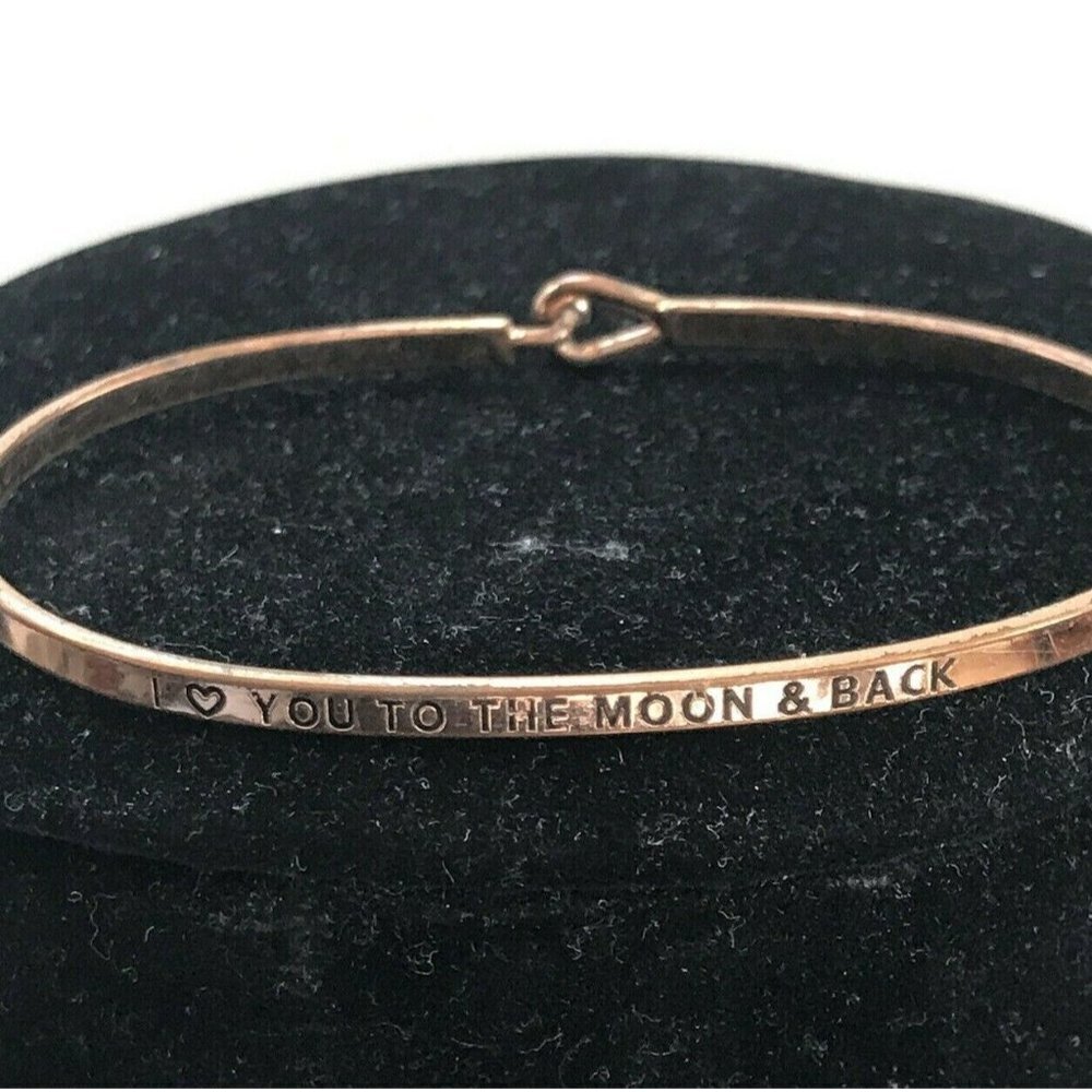 I Love You To The Moon And Back Copper Bangle